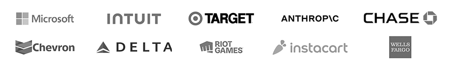 Microsoft, Intuit, Target, Anthropic, Chase, Chevron, Delta, Riot Games, Instacart, Wells Fargo