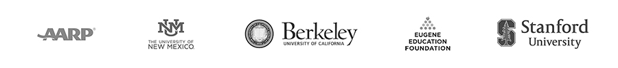 AARP, University of New Mexico, UC Berkeley, EEF, Stanford